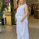 İtalyan Cepli Şalvar Pantolon (38-50 Beden Uyumlu) - Beyaz