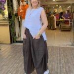 İtalyan Cepli Şalvar Pantolon (38-50 Beden Uyumlu) - Kahve