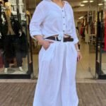 İTALYAN KEMERLİ YÜKSEK BEL BOL PAÇA PANTOLON - Beyaz