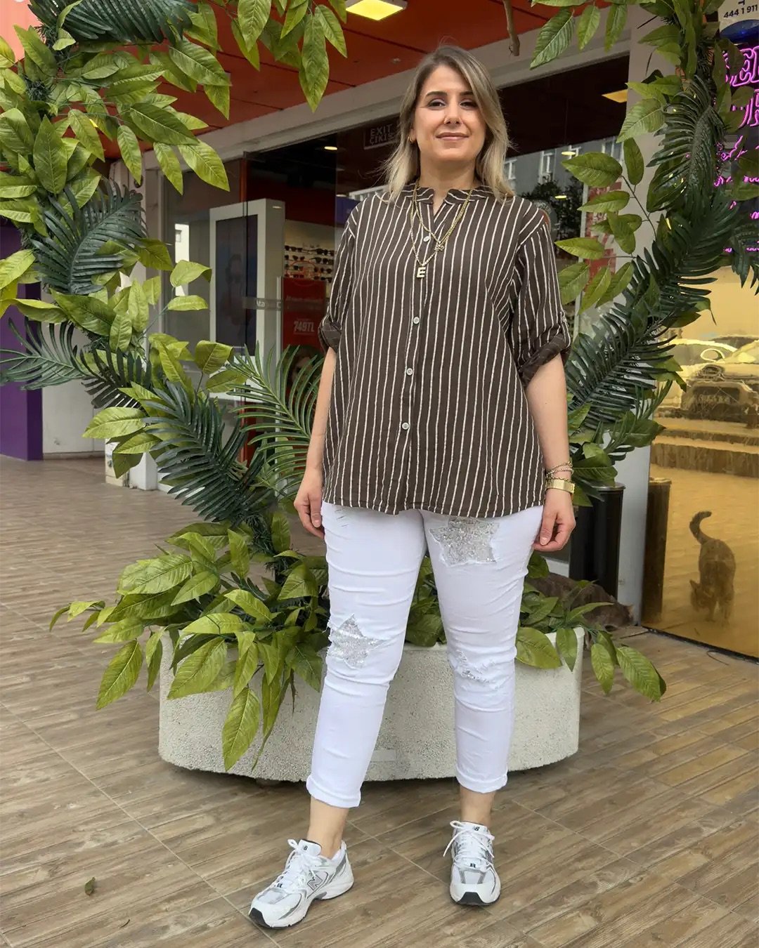İtalyan Çizgili Pamuk Gömlek (38-48 Uyumlu) İtalyan Çizgili Pamuk Gömlek (38-48 Uyumlu) - Görsel 2