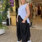 İtalyan Cepli Şalvar Pantolon (38-50 Beden Uyumlu) - Siyah