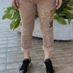 İtalyan Payet Detaylı Full Likralı Pantolon (38-48 Beden Uyumlu) - Camel