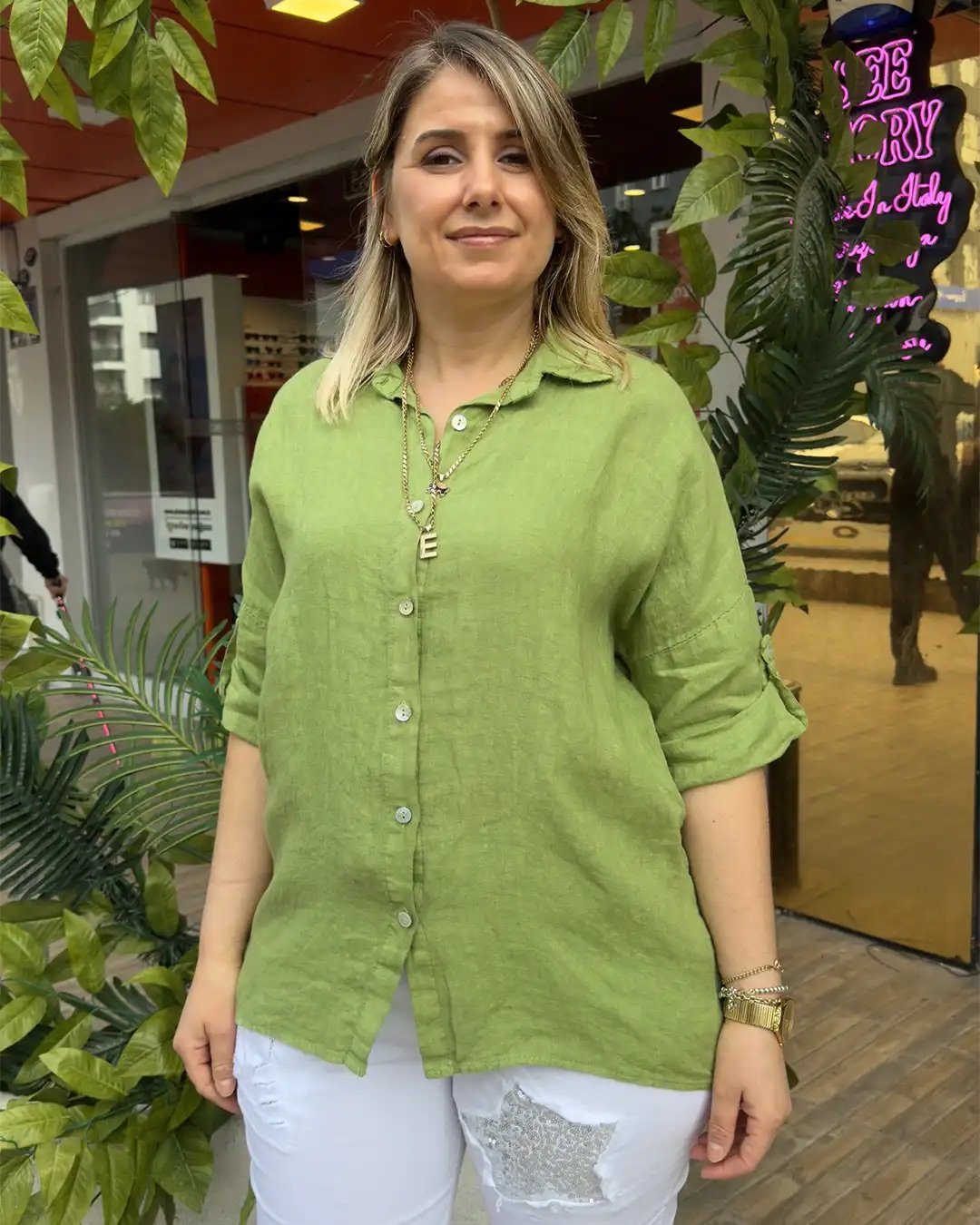 İtalyan Keten Yarım Kol Gömlek (38-48 Uyumlu) İtalyan Keten Yarım Kol Gömlek (38-48 Uyumlu)