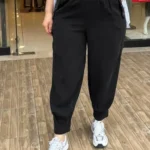 İtalya Üretimi Kemerli ve Pullu %100 Lyocell Tencel Pantolon - Siyah