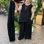 İTALYAN 3 ' LÜ LİNEN KETEN TAKIM - Siyah