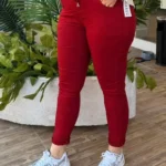 İtalyan Düz Renk Full Likralı Pantolon - 38-48 Uyumlu - Bordo