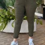 İtalyan Düz Renk Full Likralı Pantolon - 38-48 Uyumlu - Haki