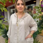 İtalyan Fermuarlı Kapüşonlu Pamuklu Ceket - Bej