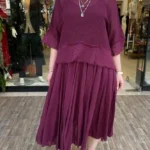 İTALYAN FİLELİ ELBİSE - Bordo