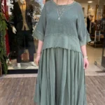 İTALYAN FİLELİ ELBİSE - Haki