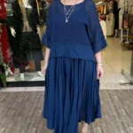 İTALYAN FİLELİ ELBİSE - Lacivert