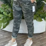 İtalyan Kamuflaj Desenli Full Likralı Pantolon ( 38 48 Uyumlu ) - Haki