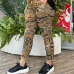 İtalyan Kaplan Desenli Full Likralı Pantolon ( 38 48 Uyumlu ) - Camel