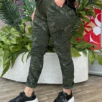 İtalyan Kaplan Desenli Full Likralı Pantolon ( 38 48 Uyumlu ) - Haki