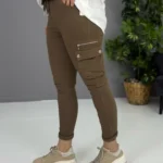 İtalyan Kargo Cep Full Likralı Pantolon (38-48 Uyumlu) - Kahve