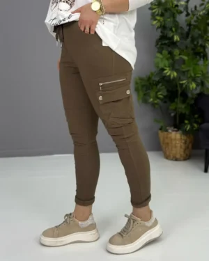 İtalyan Kargo Cep Full Likralı Pantolon (38-48 Uyumlu)