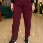 İtalyan Kemerli Yüksek Bel Full Likralı Pantolon ( 38 46 Uyumlu ) - Bordo