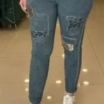 İTALYAN LEOPAR PUL PAYETLİ FULL LİKRALI PANTOLON - Petrol