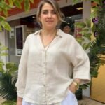 İtalyan Yakalı Salaş Keten Gömlek (38-48 Uyumlu) - Bej