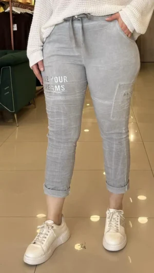 İTALYAN YAZILI ZIMBALI FULL LİKRALI PANTOLON