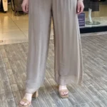 İpek Beli Lastikli Astarlı Pantolon - Camel