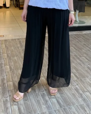 İpek Beli Lastikli Astarlı Pantolon