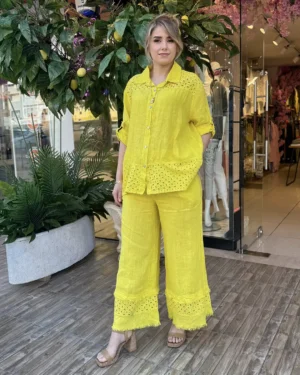 İtalyan Linen Keten Fistolu Alt Üst Takım (38-48 Uyumlu)