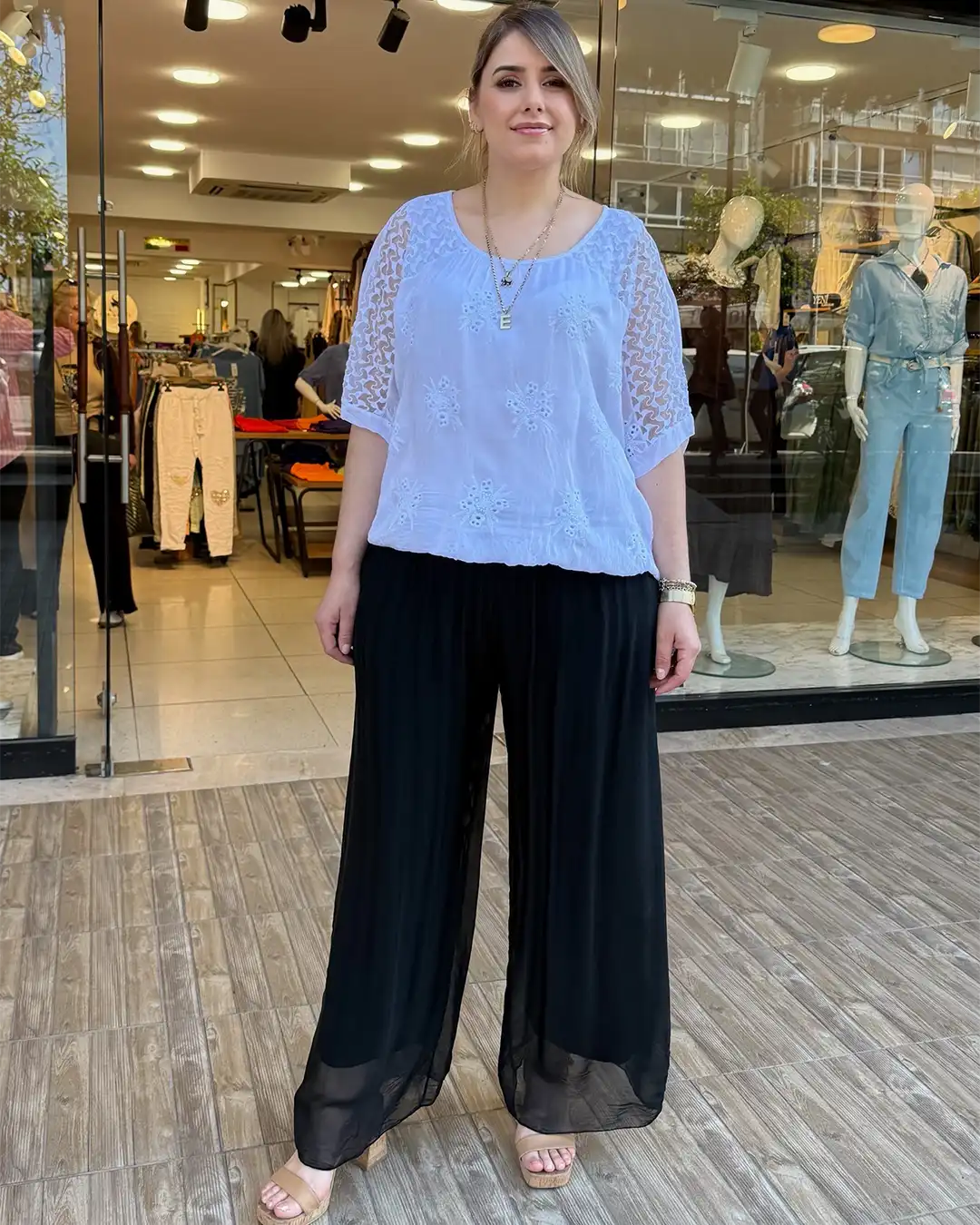 İpek Beli Lastikli Astarlı Pantolon İpek Beli Lastikli Astarlı Pantolon - Görsel 2
