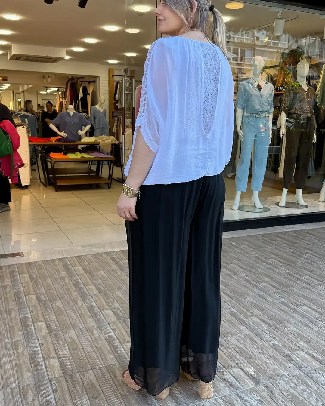 İpek Beli Lastikli Astarlı Pantolon İpek Beli Lastikli Astarlı Pantolon - Görsel 3