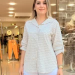 İtalyan Kareli Pamuk Gömlek - Bej