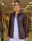 İtalyan Sırt Yıldızlı Pullu File Ceket