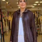 İtalyan Sırt Yıldızlı Pullu File Ceket - Kahve