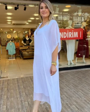 İtalyan Kendinden Astarlı İpek Elbise
