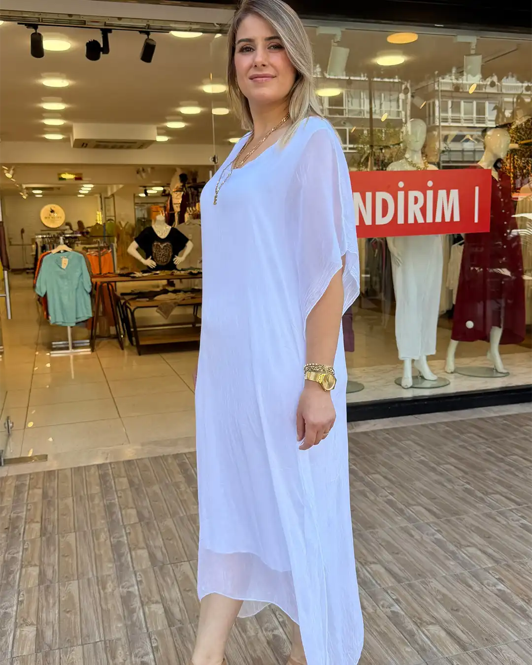 İtalyan Kendinden Astarlı İpek Elbise