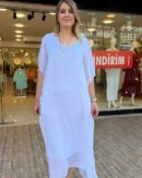 İtalyan Kendinden Astarlı İpek Elbise