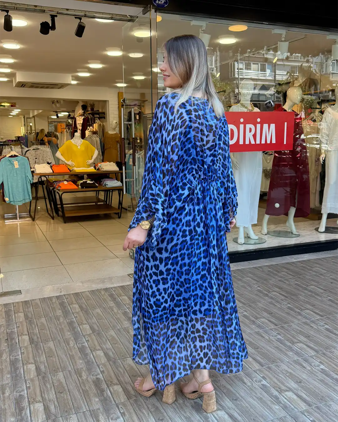 İtalyan Leopar Desenli Beli Lastikli Astarlı İpek Elbise (38-50 Uyumlu) İtalyan Leopar Desenli Beli Lastikli Astarlı İpek Elbise (38-50 Uyumlu) - Görsel 2