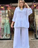 İtalyan Linen Keten Salaş Pantolon Tunik Takım