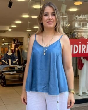 İtalyan Tensel İp Askılı Bluz