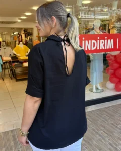 See7 Italy Arkası İpli Üç Düğmeli Pamuk Gömlek