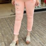 İtalyan Üretim Full Likralı Payet Detaylı Pantolon - Turuncu