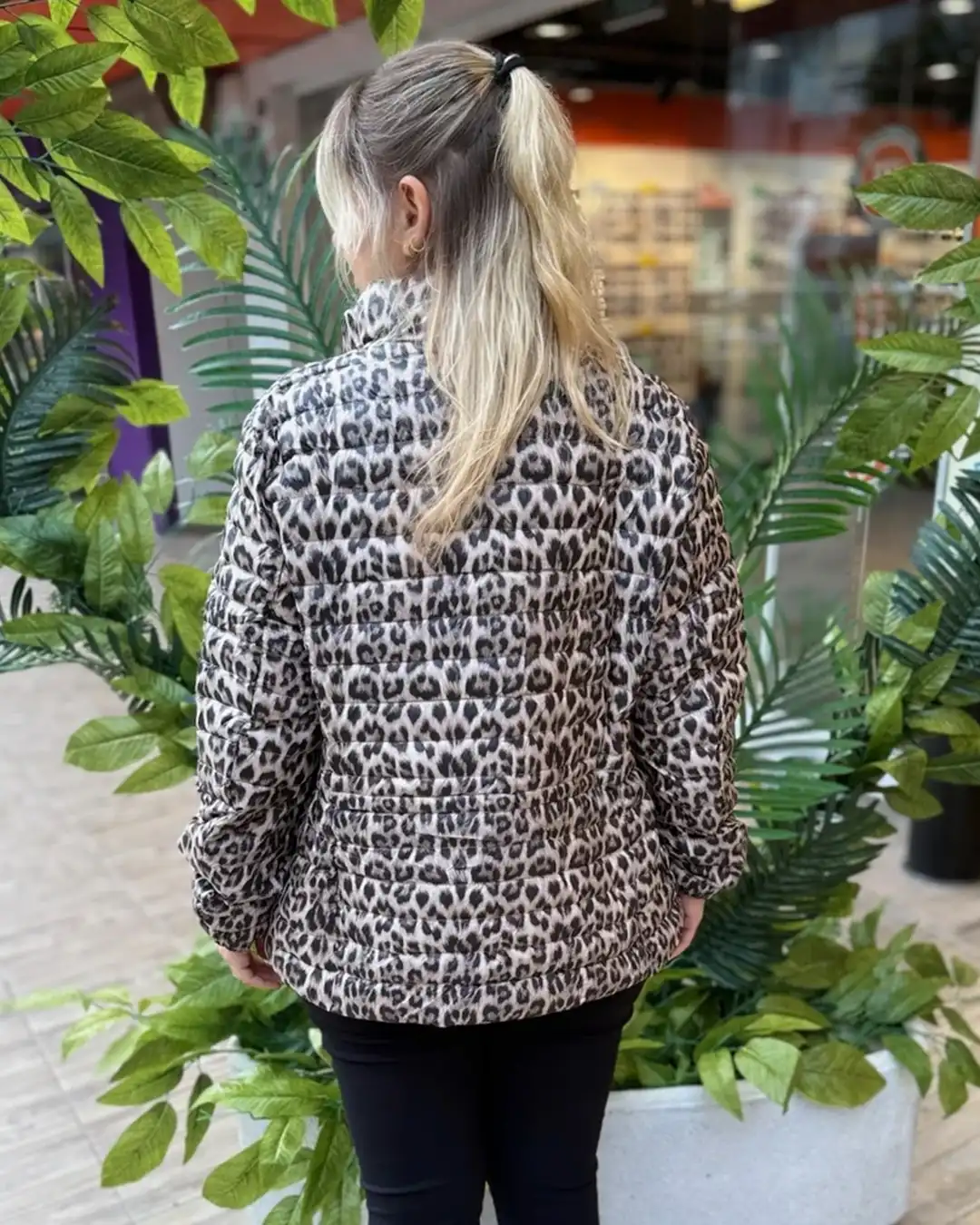 İtalyan Leopar Fermuarlı Cepli Mont İtalyan Leopar Fermuarlı Cepli Mont